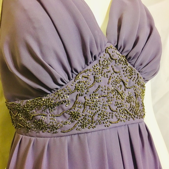 Evening Gown by Oblique  with beaded midriff Size 8 - Picture 5 of 9